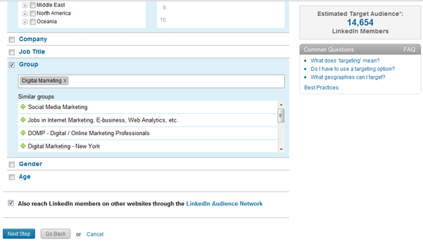 Social advertising - Linkedin Advertising